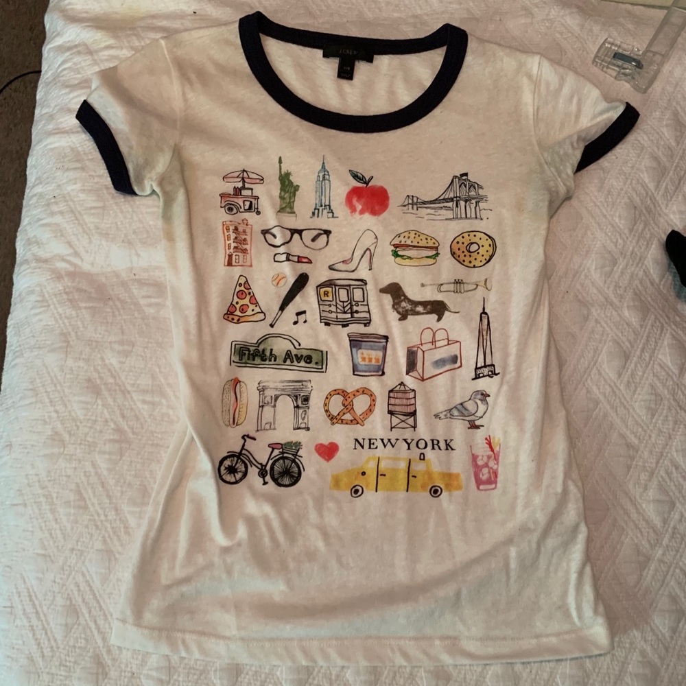Graphic tee, J. Crew, fits like a small